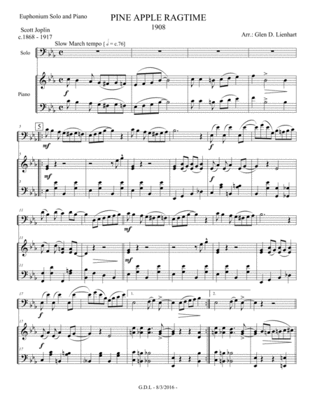 Free Sheet Music Pine Apple Ragtime