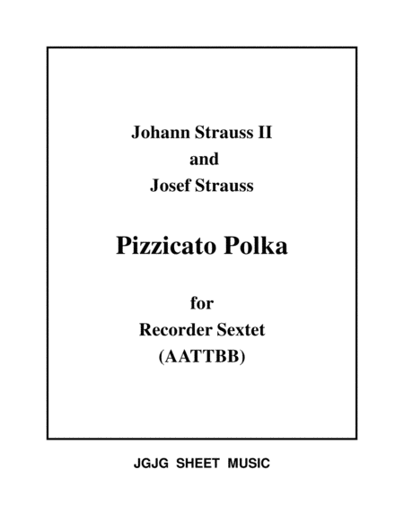 Pizzicato Polka For Recorder Sextet Sheet Music