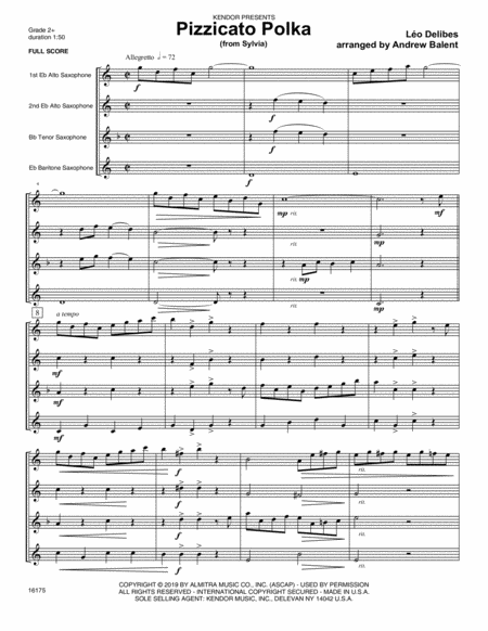 Pizzicato Polka From Sylvia Full Score Sheet Music