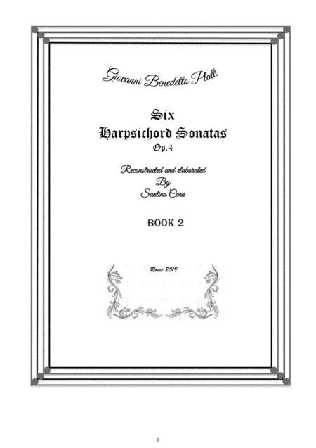 Platti Six Harpsichord Or Piano Sonatas Op 4 Book 2 Cspla16 Sheet Music