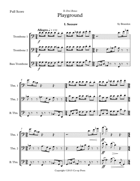 Playground For Trombone Trio Sheet Music