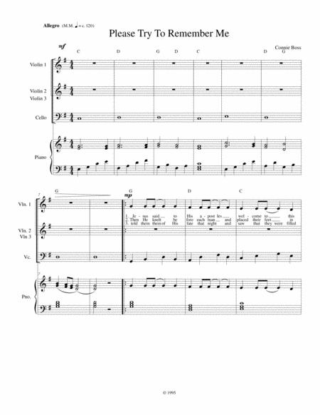 Free Sheet Music Please Try To Remember Me Holy Thursday Strings And Piano