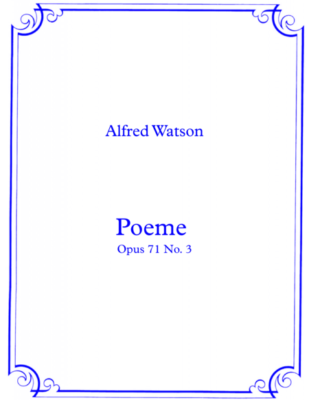 Free Sheet Music Poeme Opus 71 No 3