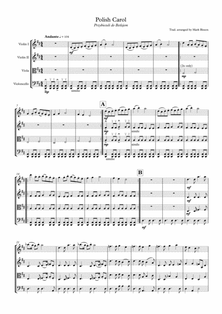 Free Sheet Music Polish Carol Przybiezeli Do Betlejem