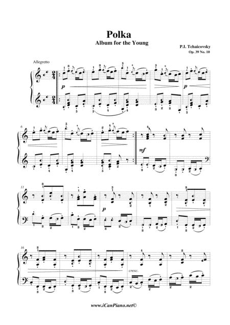 Free Sheet Music Polka The Album Of The Young Op 39 No 10 Icanpiano Style