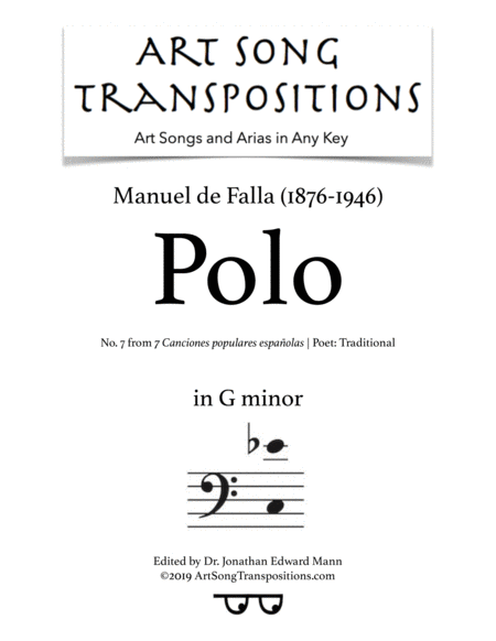 Polo Transposed To G Minor Bass Clef Sheet Music