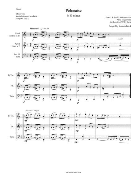 Free Sheet Music Polonaise Brass Trio