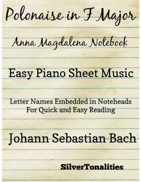 Free Sheet Music Polonaise In F Major Bwv Anh 117 Anna Magdalena Notebook Easy Piano Sheet Music