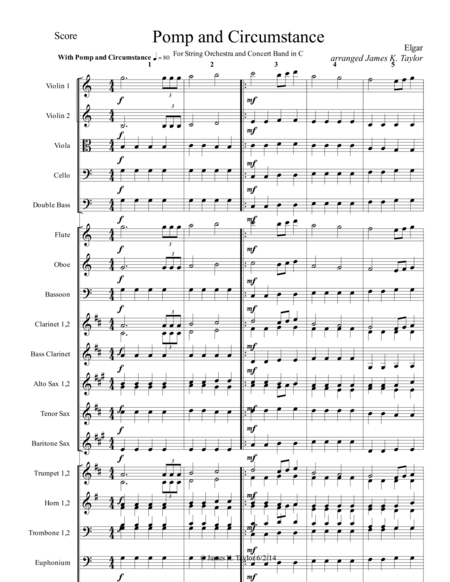 Free Sheet Music Pomp And Circumstance Variations Demo