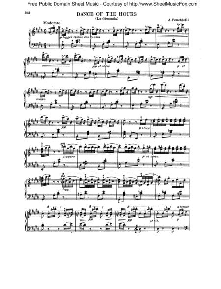 Free Sheet Music Ponchielli Dance Of The Hours La Gioconda Piano Solo