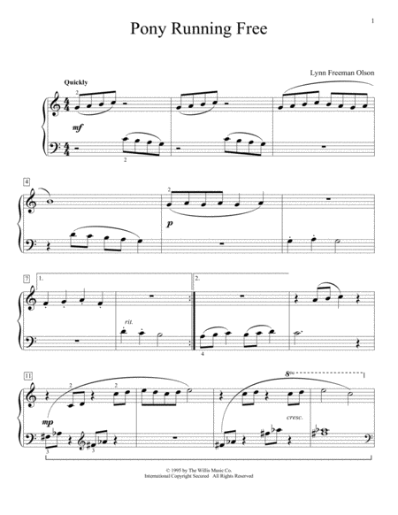 Pony Running Free Sheet Music