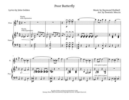 Free Sheet Music Poor Butterfly Flute And Piano Duet