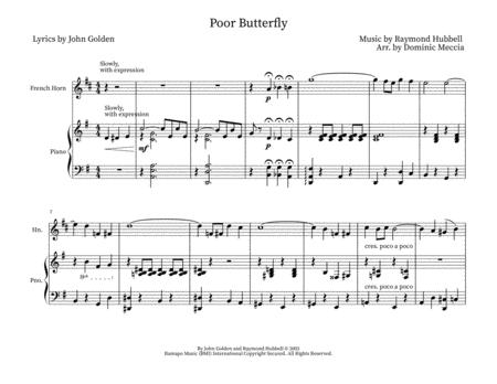 Free Sheet Music Poor Butterfly French Horn And Piano Duet