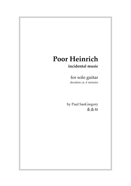 Poor Heinrich Solo Guitar Sheet Music