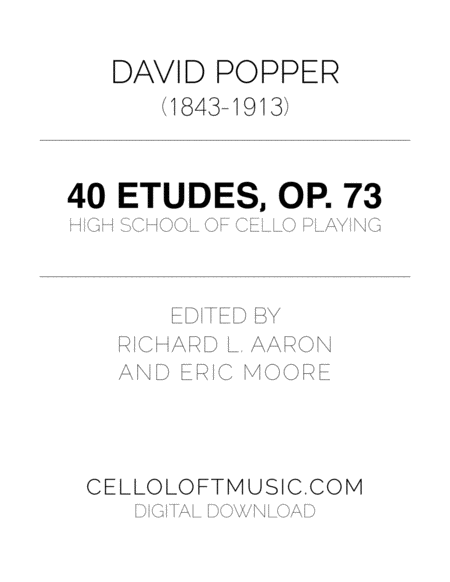 Free Sheet Music Popper 40 Etudes Op 73 Edited By Richard Aaron