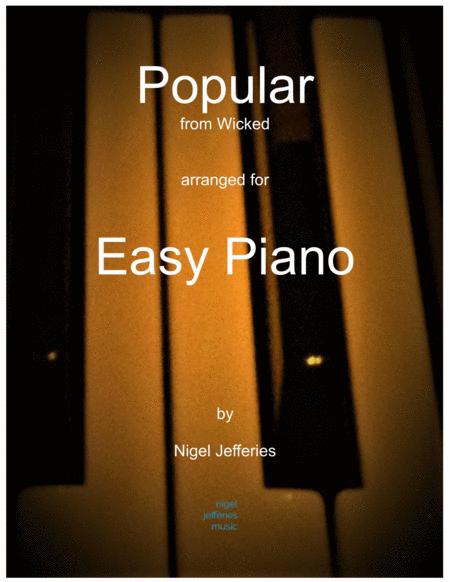 Free Sheet Music Popular From Wicked Arranged For Easy Piano Solo