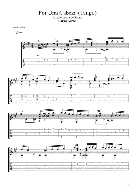 Free Sheet Music Por Una Cabeza Scent Of A Woman Tango