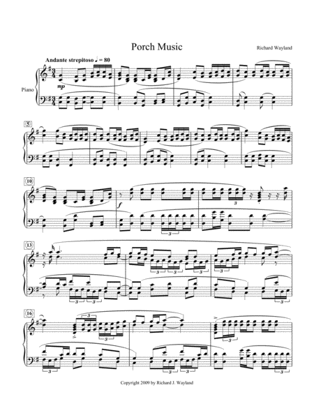 Porch Music Sheet Music