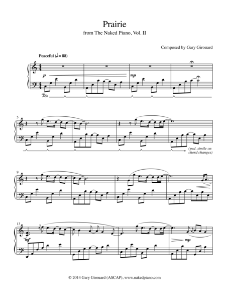 Prairie Sheet Music