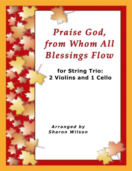 Praise God From Whom All Blessings Flow For String Trio 2 Violins And 1 Cello Sheet Music