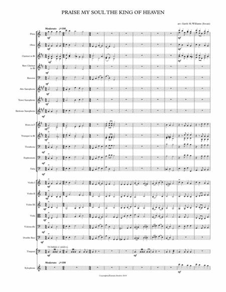 Free Sheet Music Praise My Soul The King Of Heaven For Full Orchestra