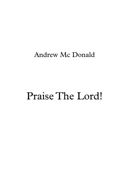 Praise The Lord Sheet Music