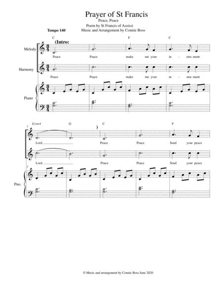 Prayer Of St Francis Peace Peace Duet And Piano Sheet Music