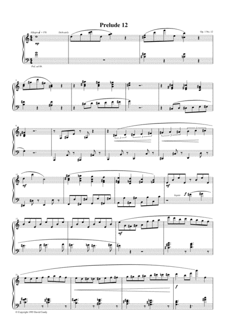 Free Sheet Music Prelude 12 Op 1 No 12