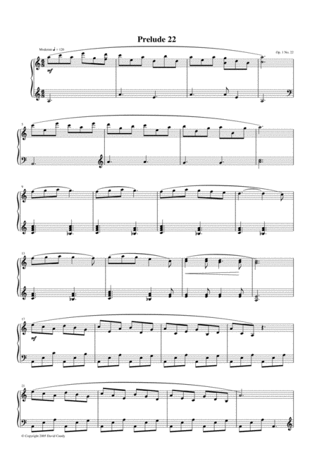 Prelude 22 Op 1 No 22 Sheet Music