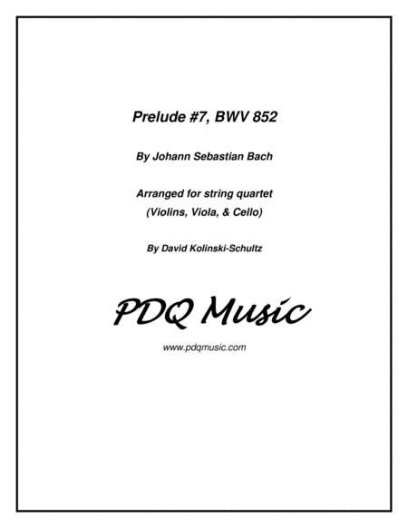 Free Sheet Music Prelude 7 Bwv 852 Arranged For String Quartet