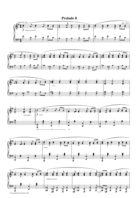 Free Sheet Music Prelude 8 Op 1 No 8