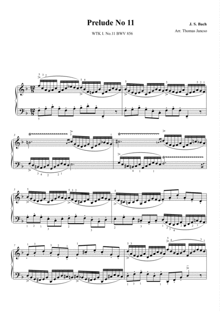 Prelude And Fugue In F Major Bwv 856 Sheet Music