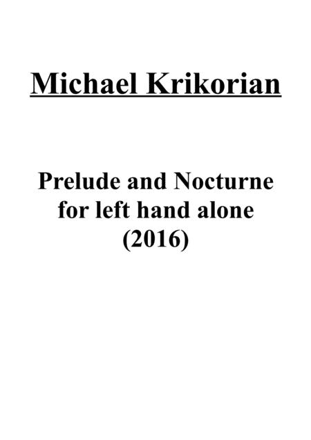 Free Sheet Music Prelude And Nocturne For Lh Alone