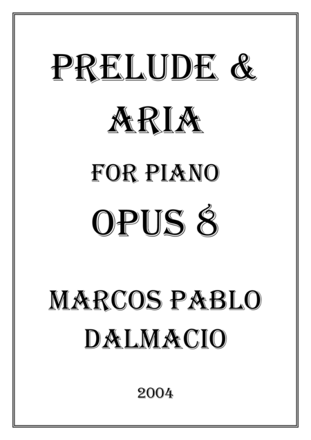 Free Sheet Music Prelude Aria Para Piano Opus 8