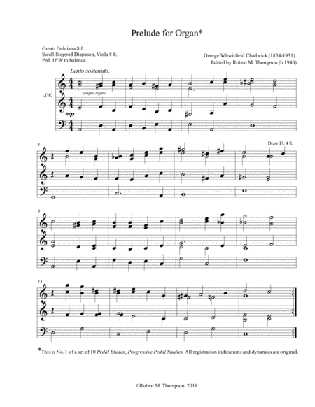 Free Sheet Music Prelude For Organ