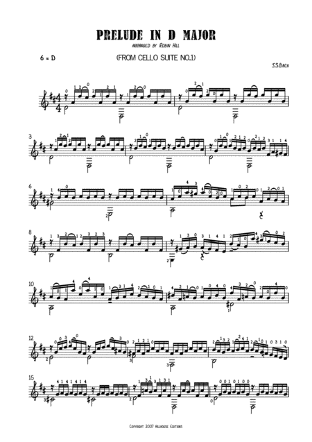 Prelude From Cello Suite No 1 Sheet Music