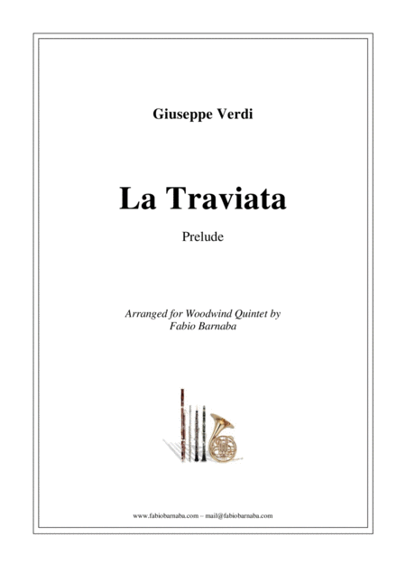 Prelude From La Traviata For Woodwind Quintet Sheet Music