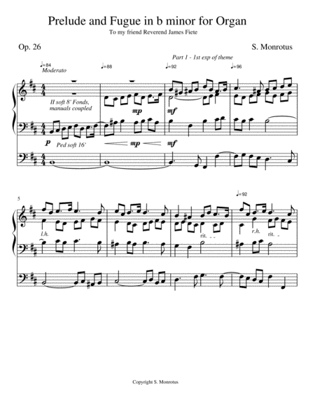 Free Sheet Music Prelude Fugue In B Minor For Organ Op 26