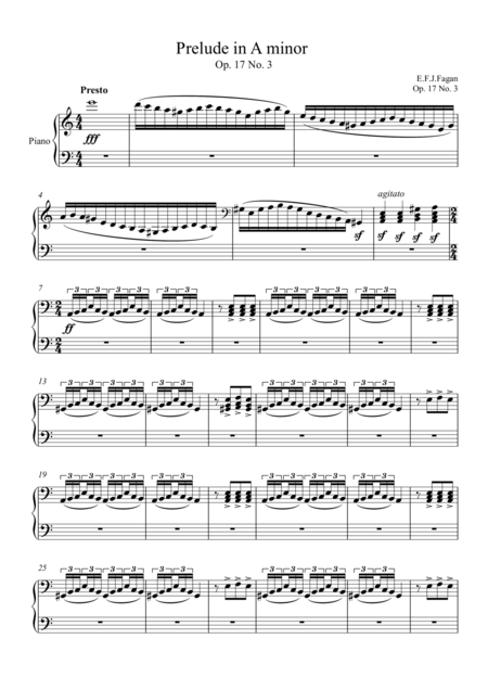 Prelude In A Minor Op 17 No 3 Sheet Music