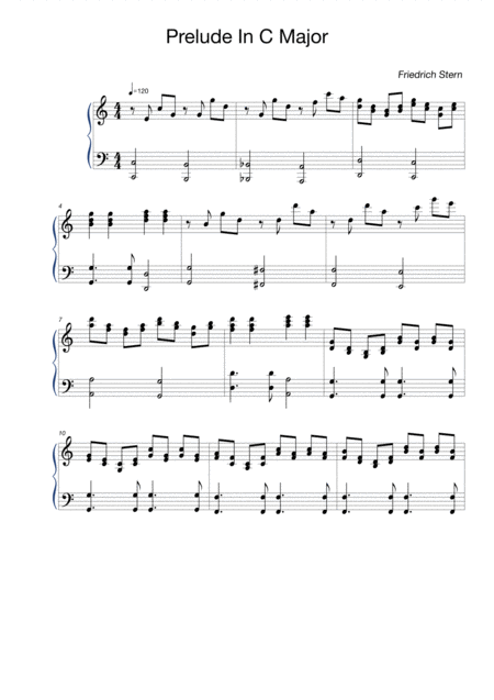 Free Sheet Music Prelude In C Major The Torment