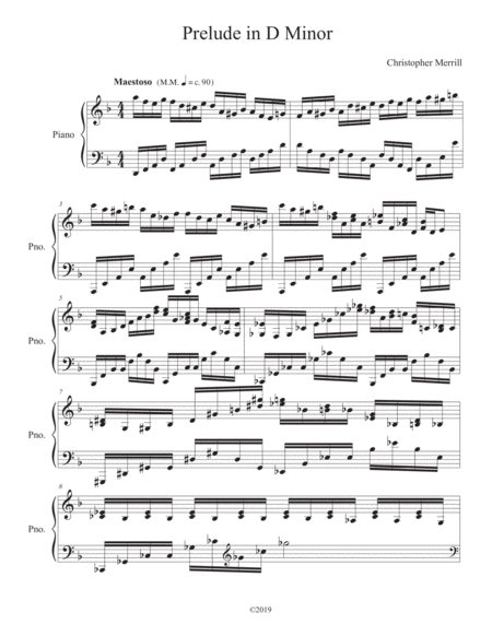 Prelude In D Minor Sheet Music