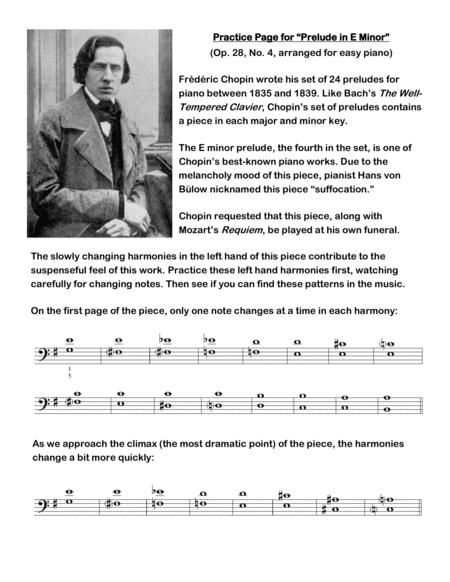 Free Sheet Music Prelude In E Minor Op 28 No 4 By Chopin Easy Piano With Practice Tips
