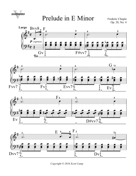 Free Sheet Music Prelude In E Minor Op 28 No 4