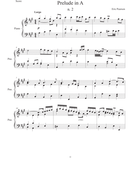 Prelude N 2 In A Major Sheet Music