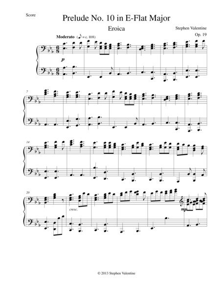 Prelude No 10 In E Flat Major Eroica Sheet Music