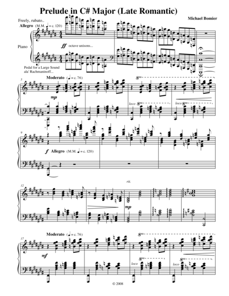 Free Sheet Music Prelude No 3 In C Major From 24 Preludes