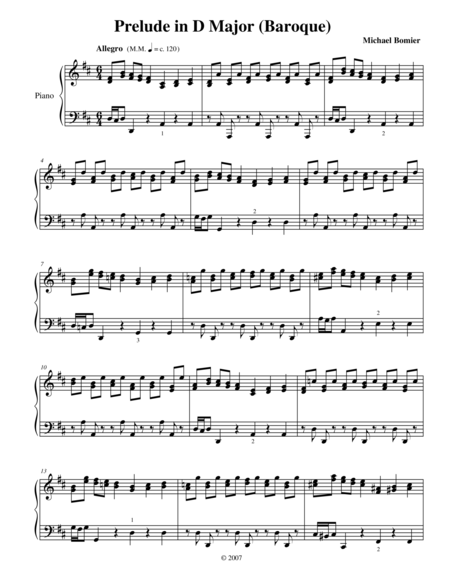 Free Sheet Music Prelude No 5 In D Major From 24 Preludes