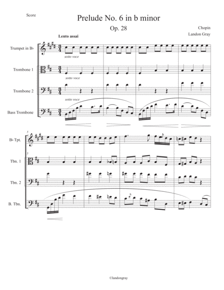 Prelude No 6 In B Minor Sheet Music