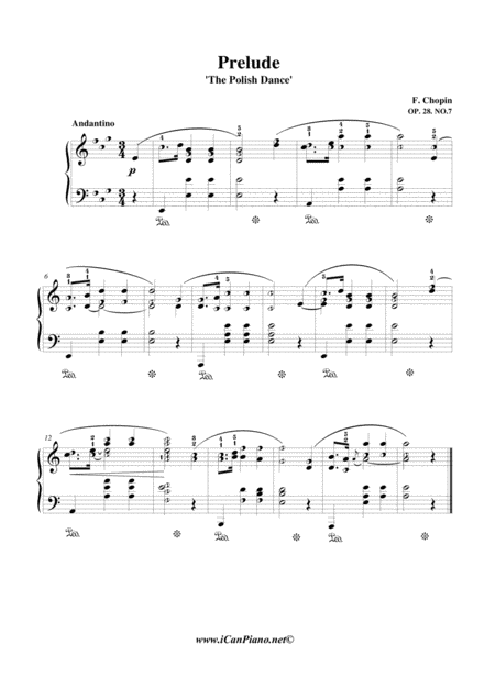 Prelude Op 28 No 7 Chopin Icanpiano Style Sheet Music