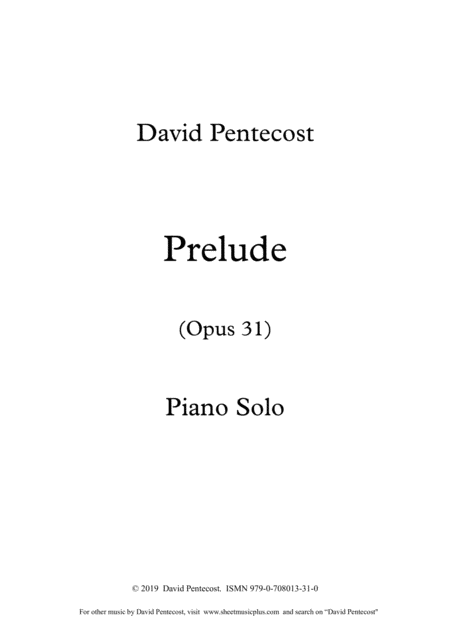 Free Sheet Music Prelude Opus 31